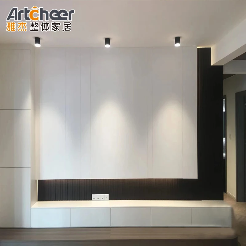 wood tv cabinet customize design wall hanging cheap price