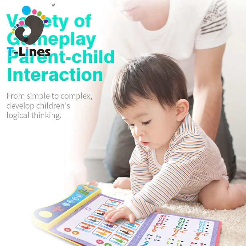 English and Arabic preschool child educational  learning smart talking book  toy for kid