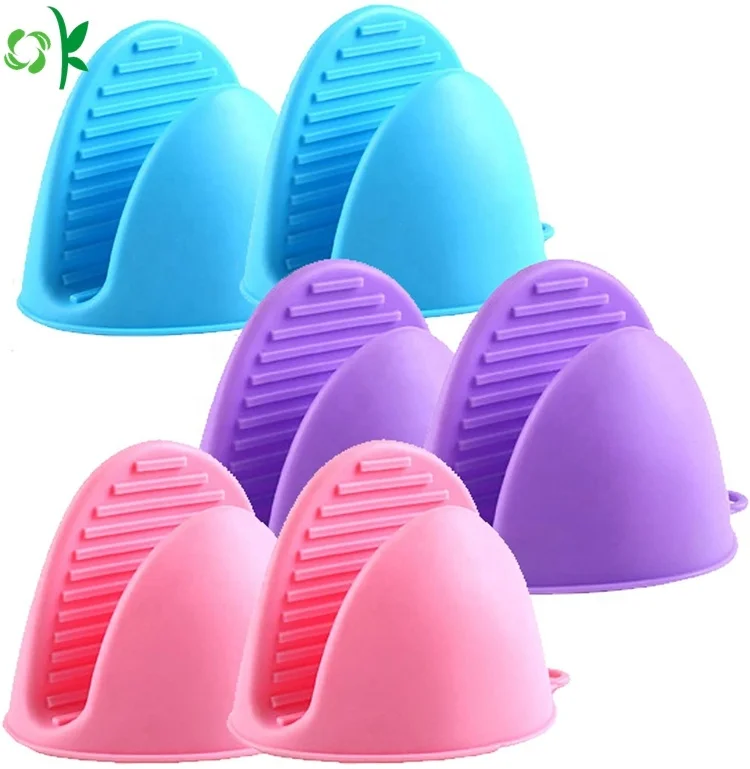 OKSILICONE Hot Sale Reusable Silicone Heat Resistant Cooking Pinch Mitts Potholder for Kitchen Cooking & Baking