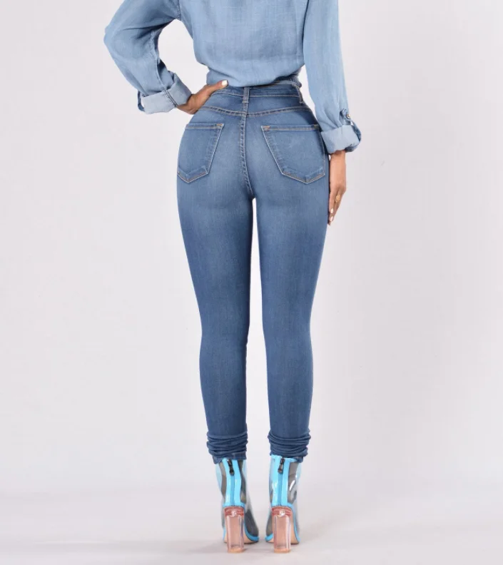 American denim supply boyfriend high waist elastic slim Leggings womens jeans 2019