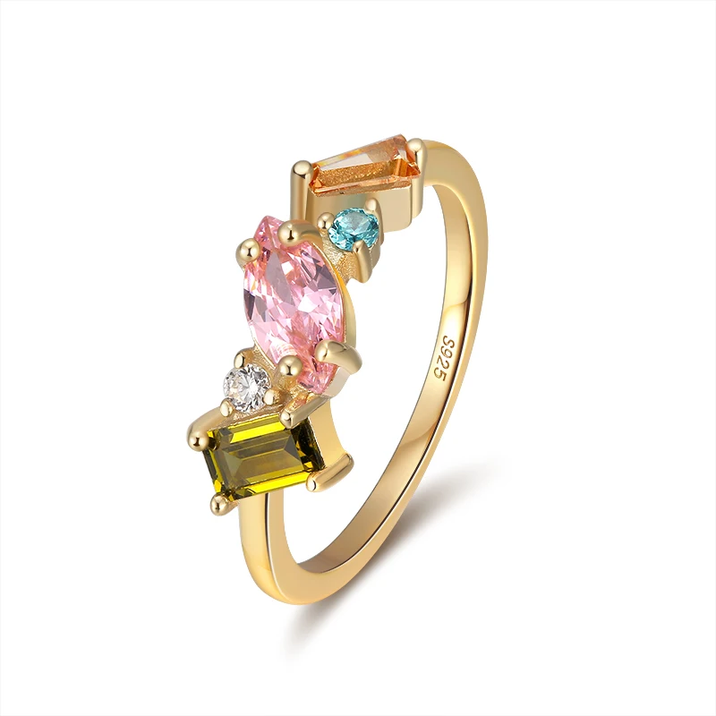 RINNTIN SR208 sterling silver ring 14k gold jewelry wholesale nail fashion ring