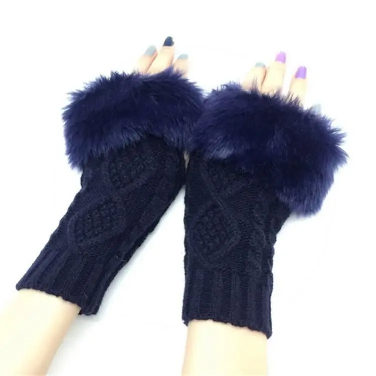 
wholesale Winter new twist half-fingered Gloves Ladies Korean version pure color fashion warm knitting wool 