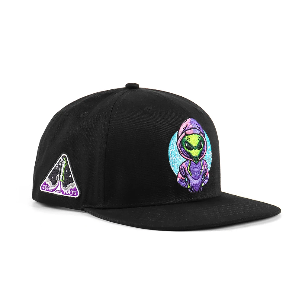 Wholesale High Quality Flat Bill  6 Panel Structured Custom Embroidered Logo Color Snapback Caps Sports Hip Hop Hats