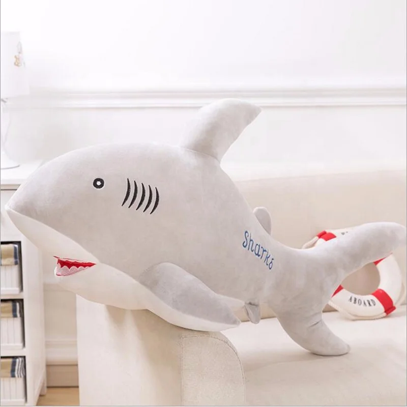 China Manufacturer Soft Baby Stuffed Animal Kids Plushy Great White Shark Toy
