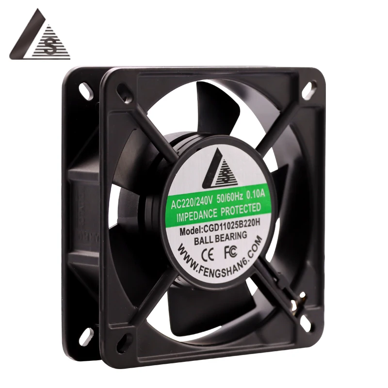Ac 220 Volt 110*110*25mm High Speed Industrial Cooling Fan Ball Bearing 11025 Ac Cooling Fan