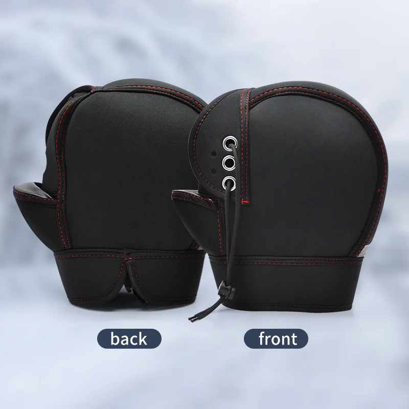 Neoprene Winter Cold Weather Windproof Plush Warm Motor Bike Motorcycling Hand Bar Cover Muff Motorcycle Handlebar Glove Mitten