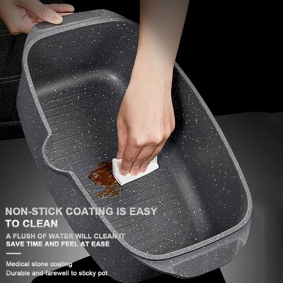 Multi-functions Kitchen Cooker 32cm 6L Extra Large Medical Stone Aluminum Alloy 2 Layer Food Fish Oval Steamer Pot