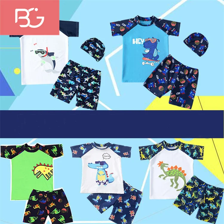 Hot Selling Short sleeve kids Swimwear for boys Two Piece Swimsuit Baby Bathing Suit Swimwear for Little Boys