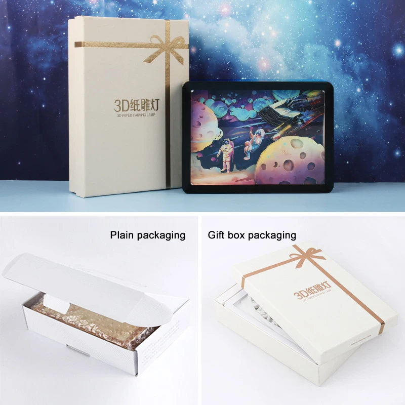 Star Aerospace Astronaut 3d Night Light Paper Carving Lamp Creative Gift Bedside Night Lamp Decorative