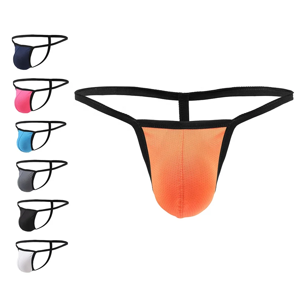 Temptation Multicolor Low Rise Spandex Thong Swimsuit Breathable Underwear Underpants men Sexy Underpants Thong