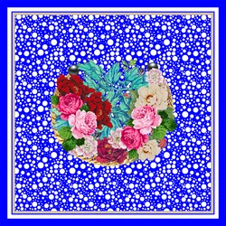 2022 latest design flower and dot high quality custom print cotton scarf shawl