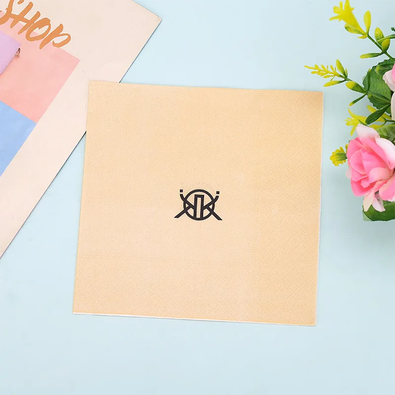 Disposable Flower Blue Chinese Pink Cocktail Paper Luncheon Napkins