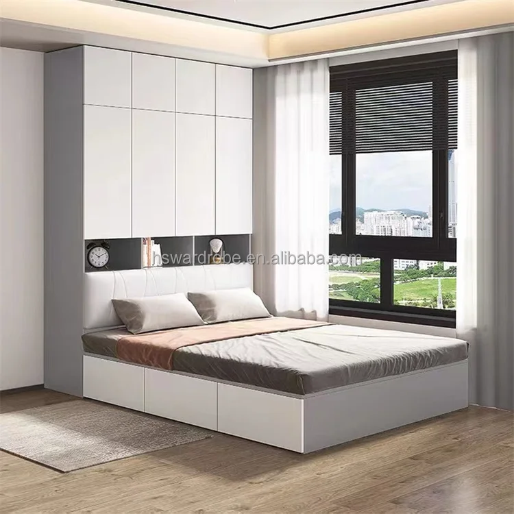 New design simple wood bed home kids bedroom wooden beds full size