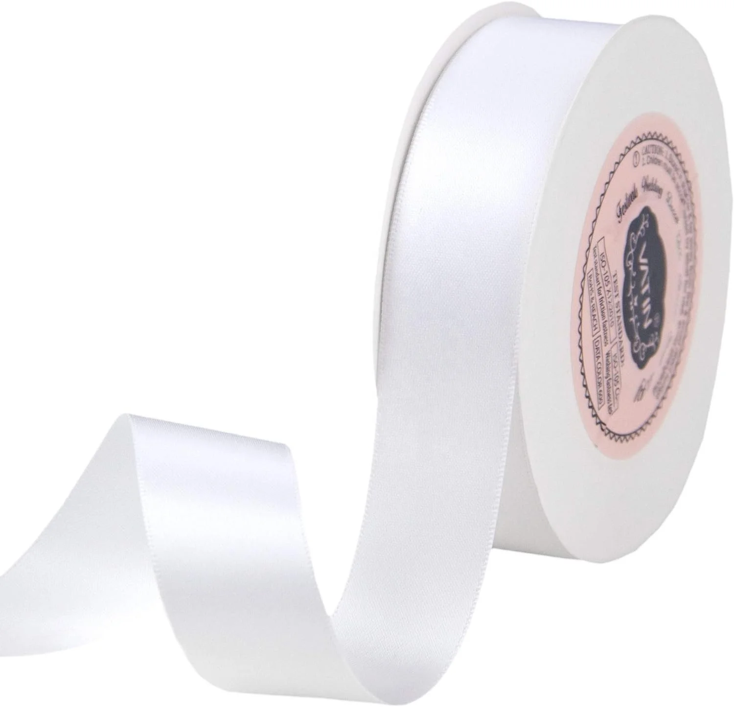 Wholesale Recyclable 38mm Single/Double Faced Satin Ribbon Gift Printed Ribbon Roll 100% Polyester Custom White Ribbon With Logo