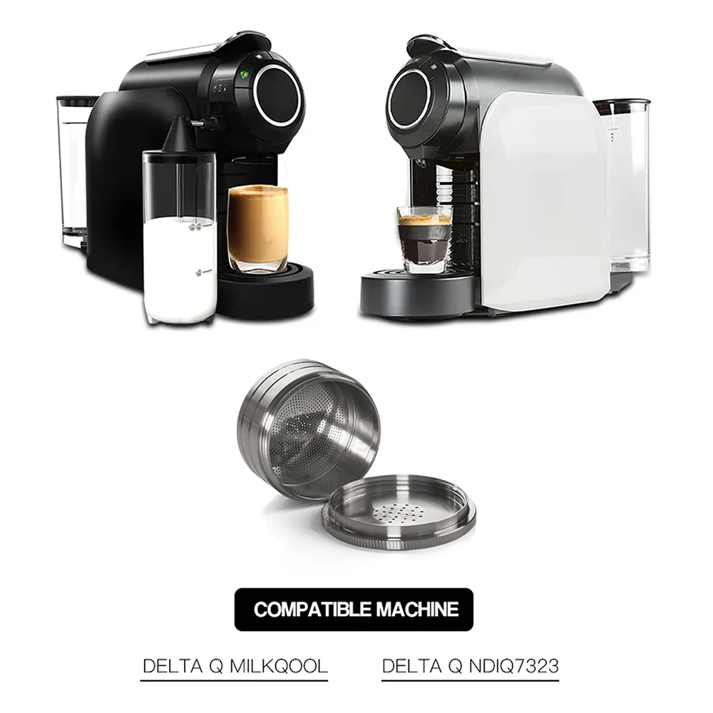 3Pods 1Tamper Set Reusable Coffee Pod Refillable Coffee Capsule Compatible With DETAL Q NDIQ7323 DETALQ MILKQOOL LAVAZZA EP MINI