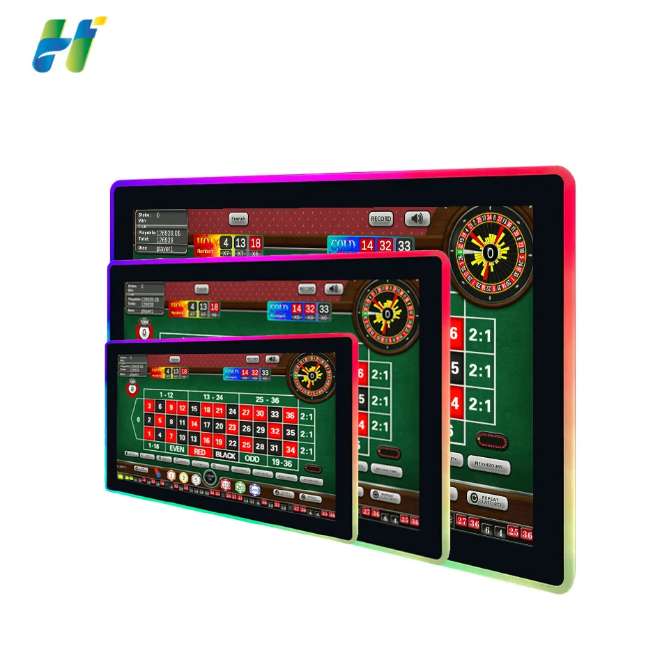 10.1-17-19-21.5-23.6-27-32-43 Inch Capacitive Monitor Touch Screen With LED Lights On Game Machine For Free Games