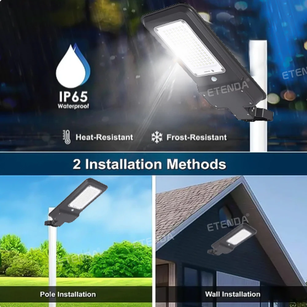 Remote Control Pir Motion Sensor Outdoor Solar Wall Light Solar Street Light Solar Panel Led