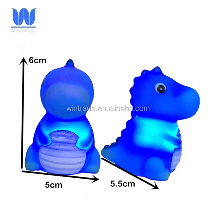 BSCI certificated custom made soft vinyl dinosaur set light up bath toy
