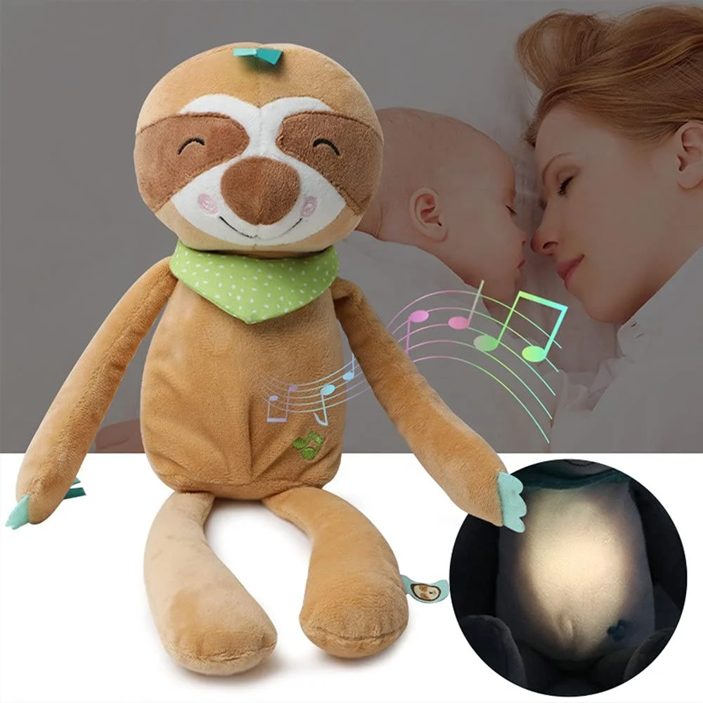 Infantile Sleeping Plush Toy Soft Toys Night Light Star Projector Lullaby Sound Bear Plush For Baby Kids Squishies Sleep Soother