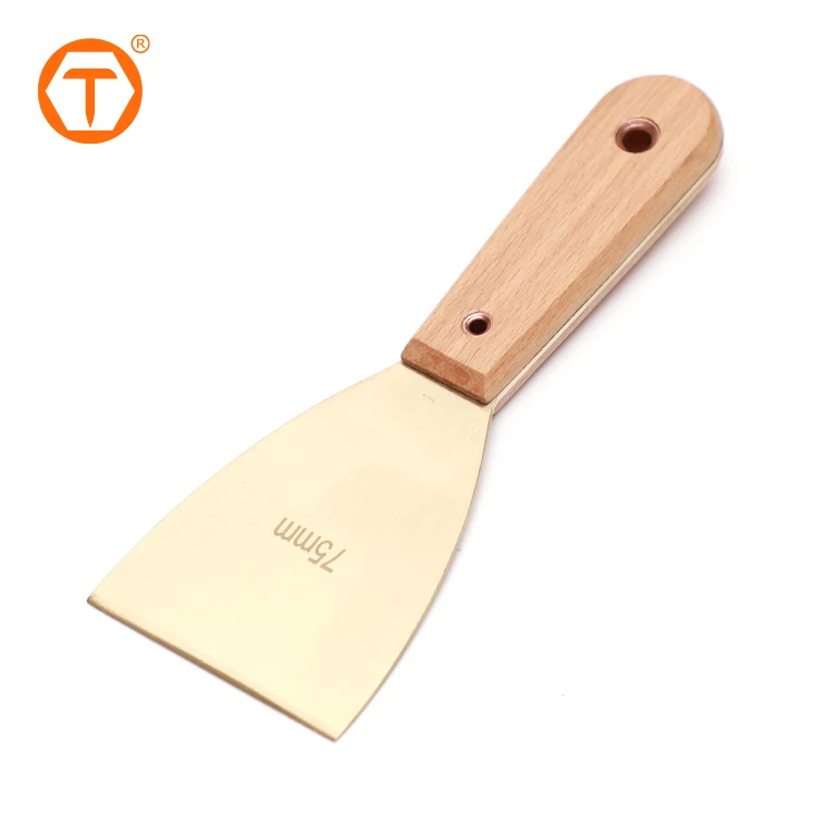SINOTOOLS 75MM Aluminum Bronze Putty Knife Non Sparking Hand Scraper Tool