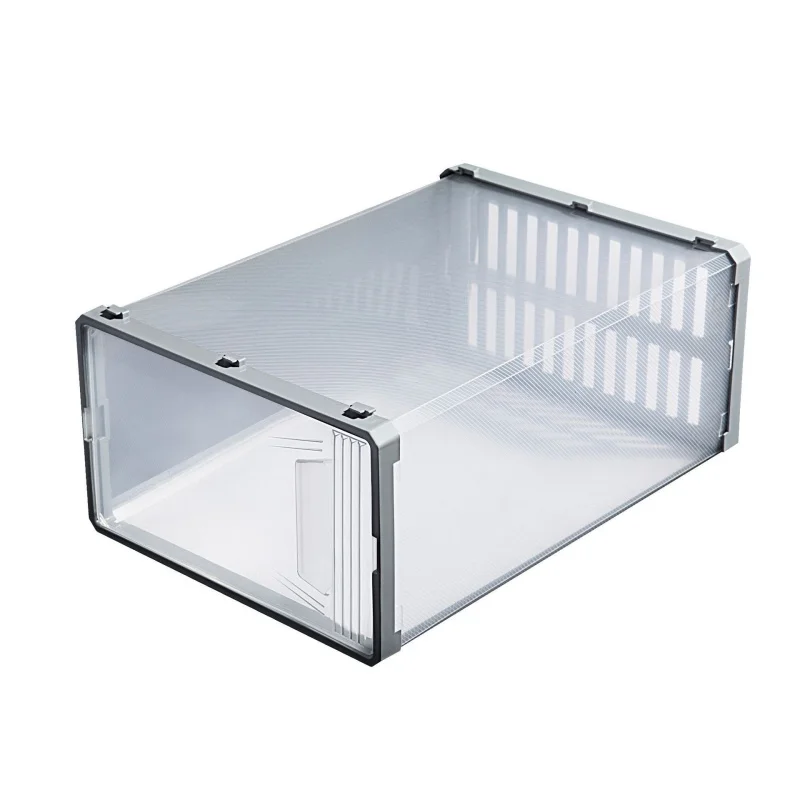 Japanese Drawer Type Plastic Shoe Storage Box Folding Transparent Plastic Box Dustproof Moistureproof Storage Shoes Flip Lid