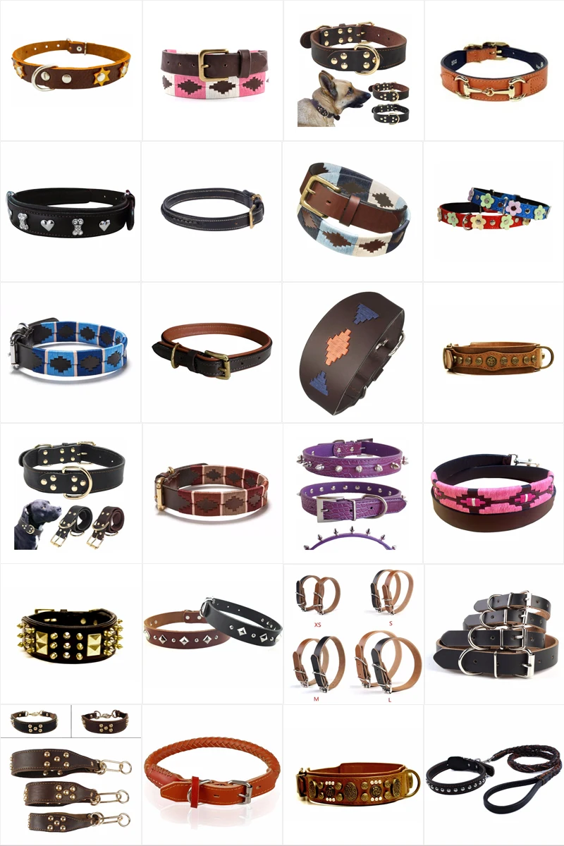Leather Dog Collar Luxury Hot Sale Premium Quality Handmade With Soft Padded And Conchos & Spike Studs Decoration Manufacturer