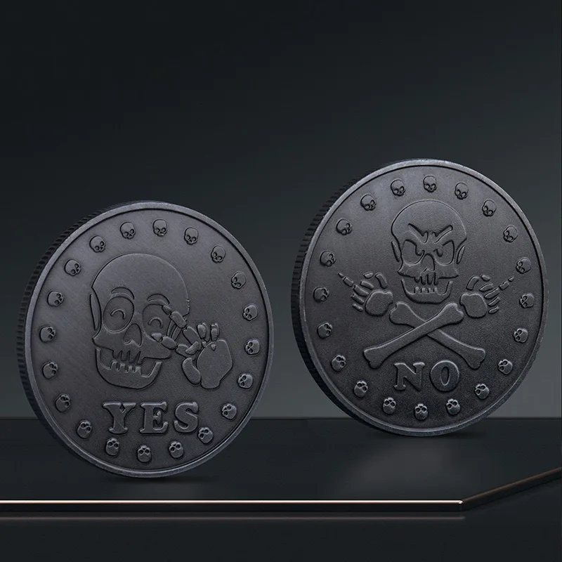 Black Color Souvenir Collection Metal Custom Yes Or No Used Decision Coin