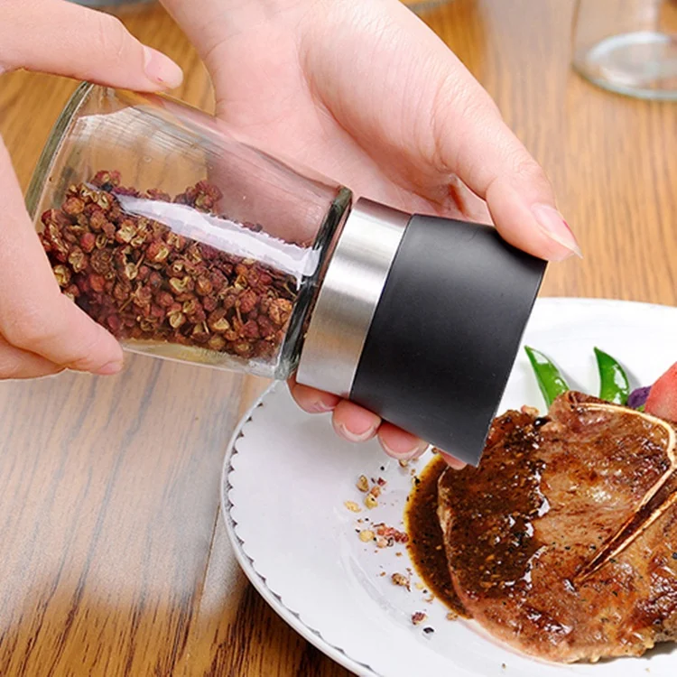 New Mechanical 150ml Manual Pepper Grinder Customized 180ml Stainless Steel Pepper Mill Kits