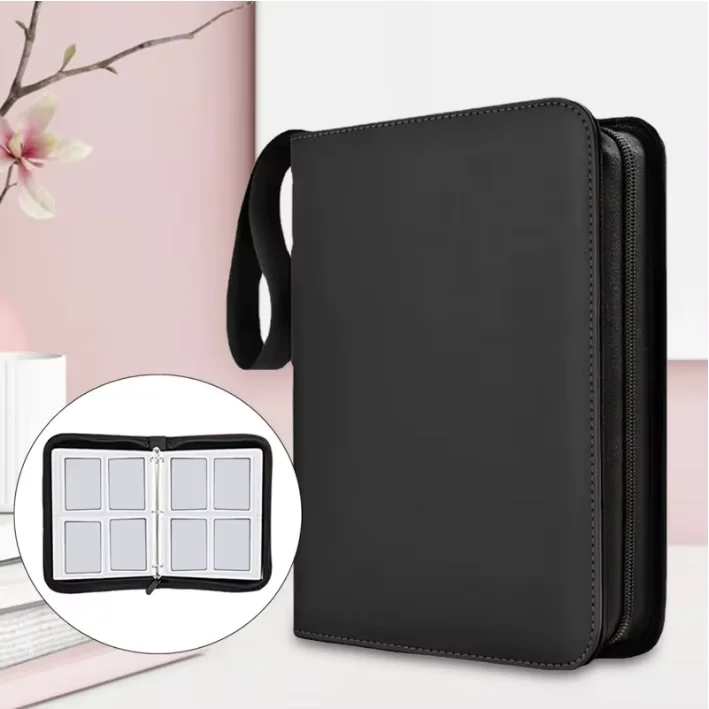 4/9/12 Pocket Trading Toploader Card Binder Premium PU Leather with Plastic for Sports Card Collection