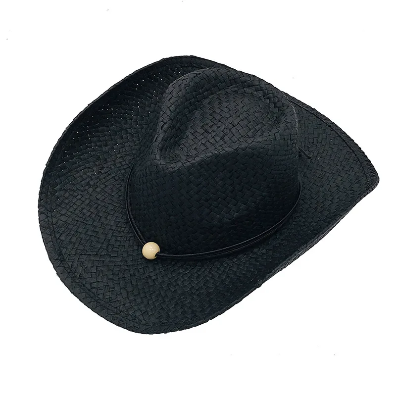 Коричневая ковбойская шляпа Lala из травы для мужчин и женщин, универсальная шляпа в полоску с широким покрытием, шляпа от солнца, Пляжная Шляпа от производителя