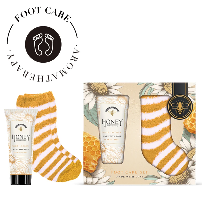 Oem/Odm Wholesale Private Label  Body Care Foot Cream Skin Lotion socks Care Set products