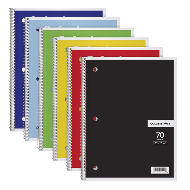 Asia custom printing A5 wholesale student spiral exercise notebook school soft cover exercise book