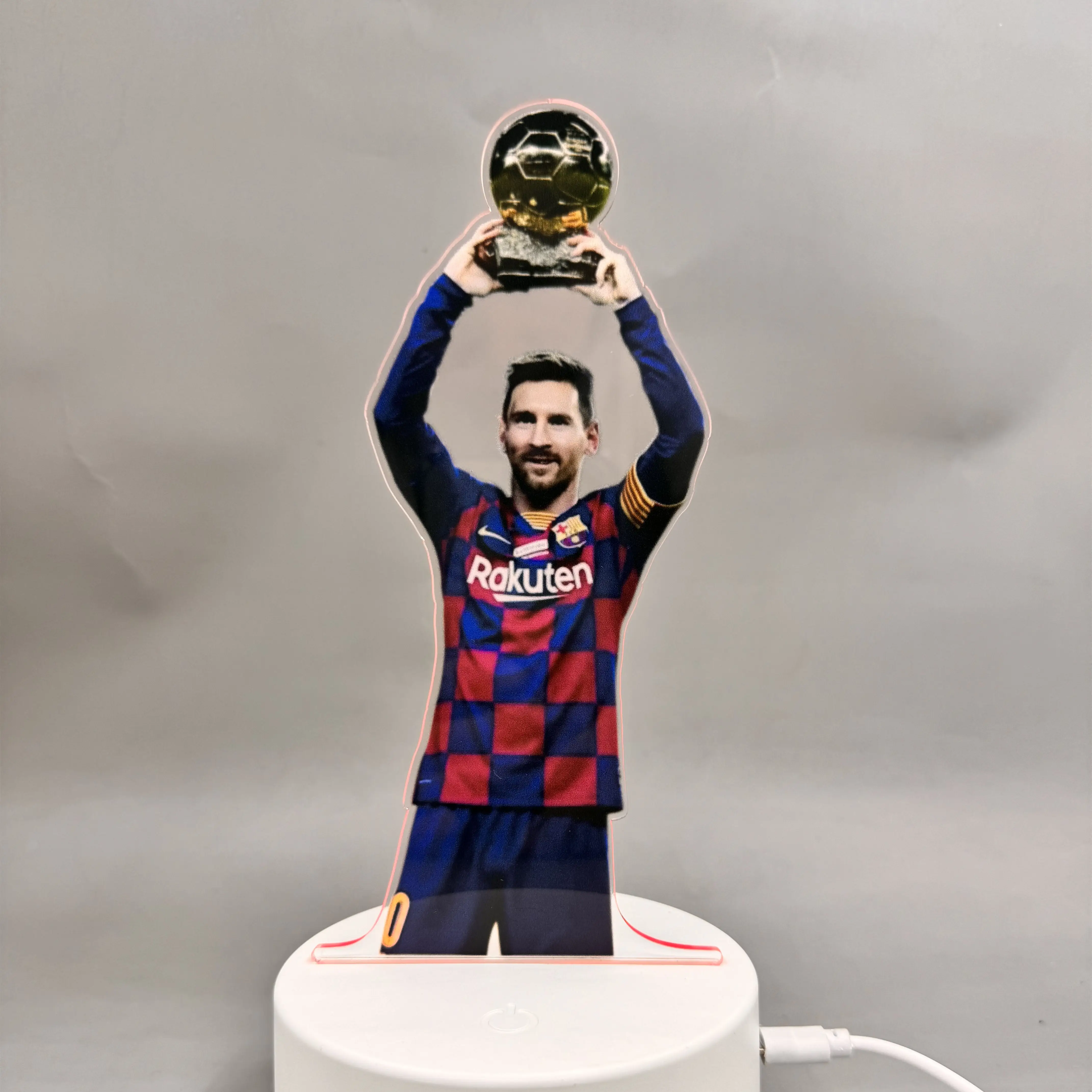Soccer Player Messi 3D illusion Lamp for Boys, UV Night Light Creative Gifts for Soccer Fans Kids Teens Men Birthday Christmas