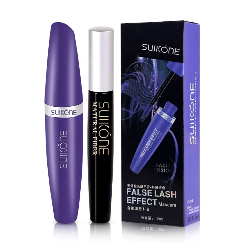 High quality SUIKONE Mascara Fiber Set Natural Thick Sweatproof Waterproof Lash Extensions Makeup Silk Graft Fiber Mascara