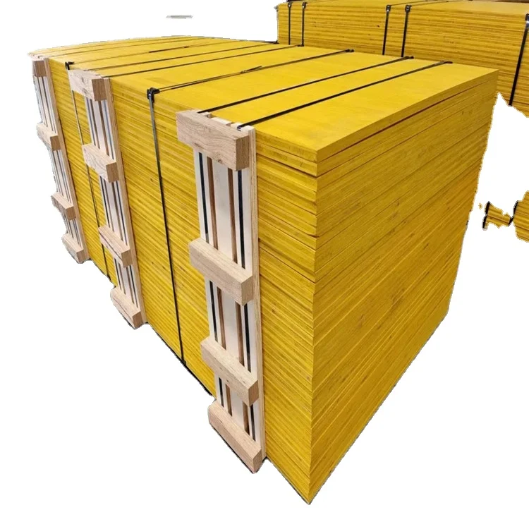 three ply shuttering panel 500x2000x27mm yellow 3 layers yellow shuttering plywood for slab formwork to wall