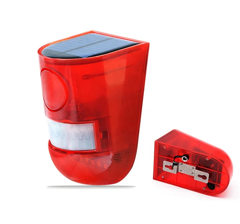 50 days Standby Outdoor Wireless Solar Security Siren Strobe Lights Infrared Human Body Induction Solar Alarm