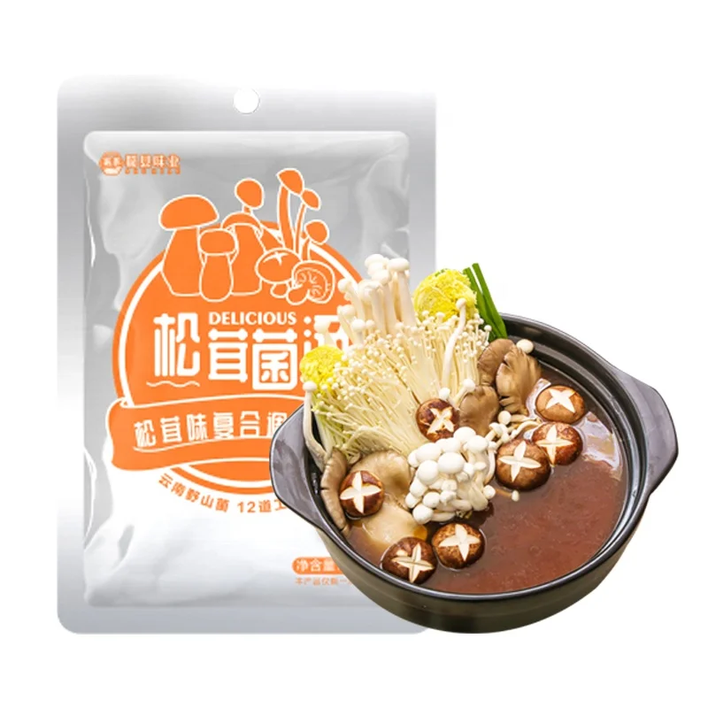 Customization hot pot soup condiments sauce fresh mushroom clear soup seasoning sauce