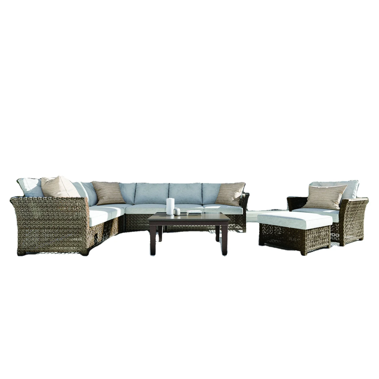 Hot selling patio furniture luxury 7 piece rattan sofa set for outdoor and garden