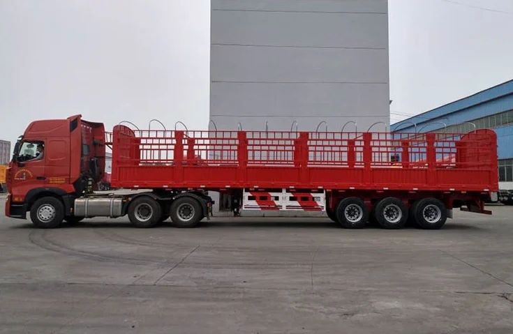Дешевая цена 60ton низкорамный грузовой прицеп 3-осевой ящик Полуприцепы для грузовиков