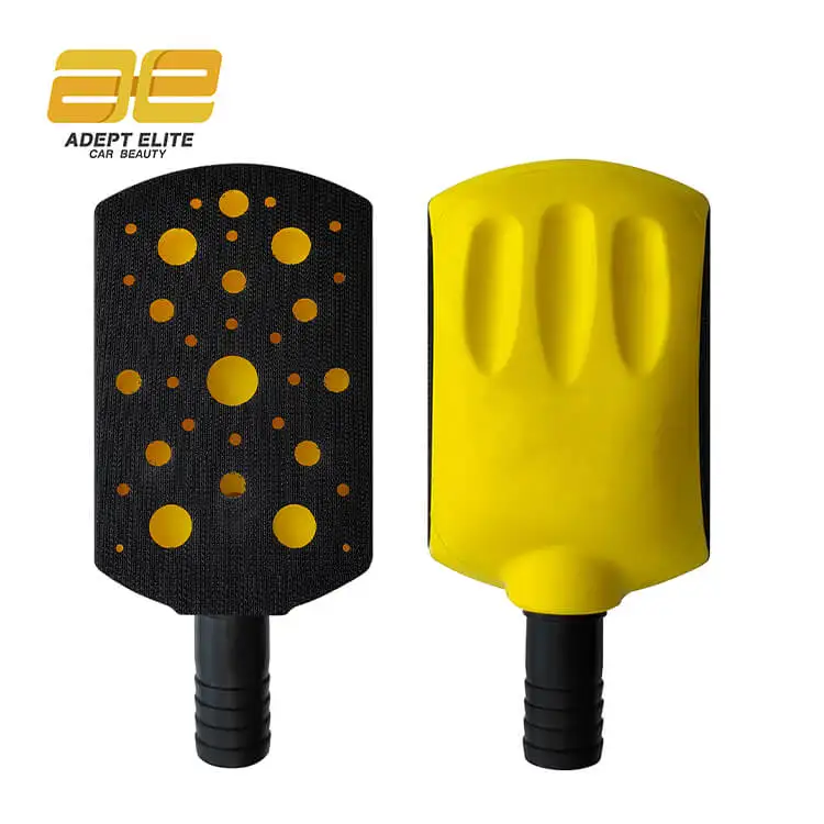 5 Inch Auto Body Mouse Sandpaper Woodworking Hand Tools Hook and Loop Hand Sanding Pad Block with Dust Collecting Hose