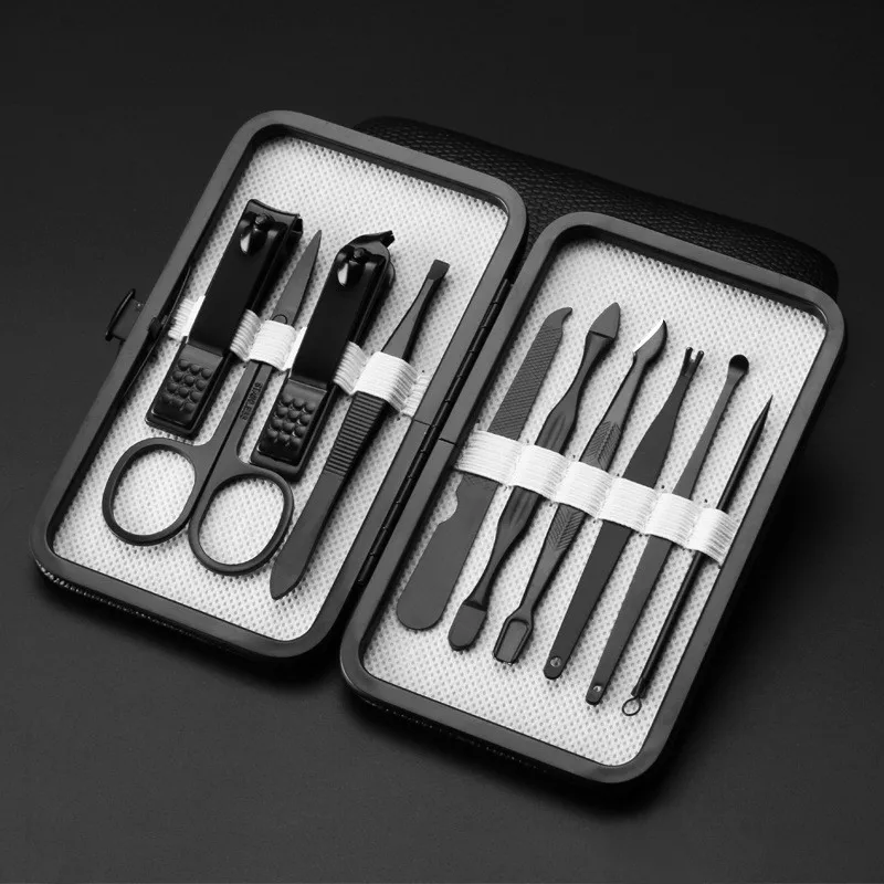 Professional best 7/10/12/15/18pcs mens nail grooming manicure gift set kit