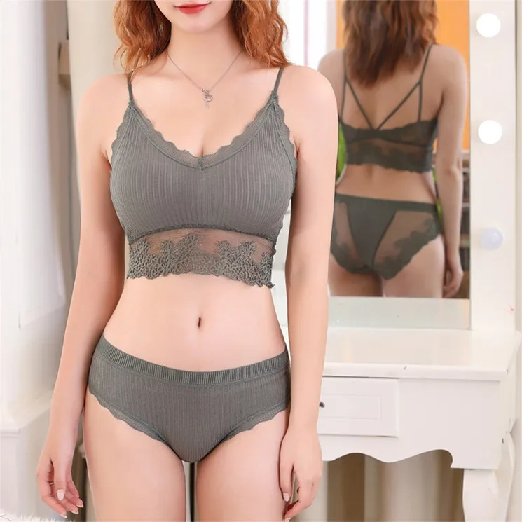 Hot sale thongs panties and bra sets sexy ladies