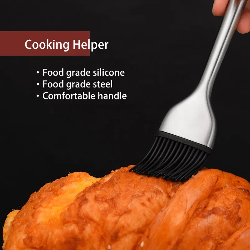 
BBQ/Grill Basting Silicone Brush and Removable Pastry Brush with stainless steel handle 
