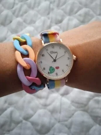 NW1328  Strawberry Print Dial Quartz Watch with  Bracelet