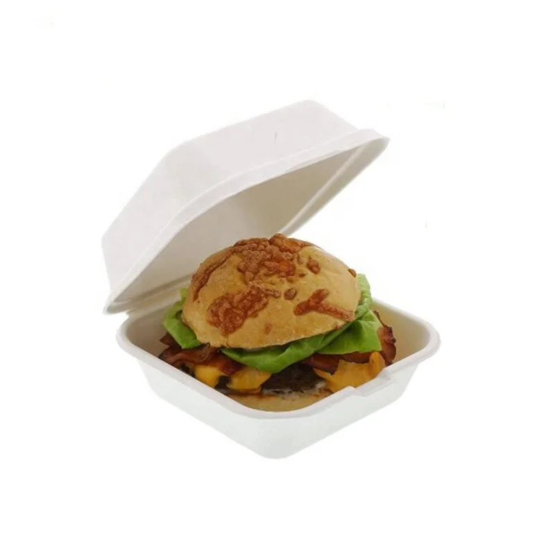 Disposable Breakfast Boxes Food & Beverage Packaging Hamburger 21±0.5g/piece Bagasse Congrun Accept CHB001 CN;SHN Square 1 Box