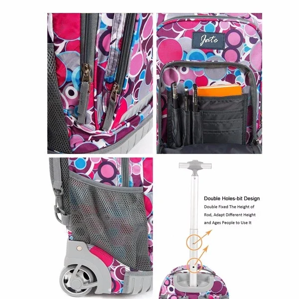 
Customized New Kids Trolley School Bag 18 Inch Oversize Load Bag School Wheel Backpack 