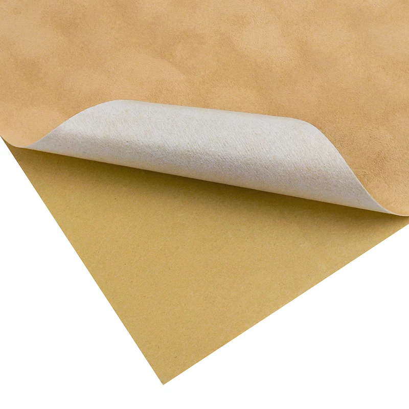 Factory Direct Jewelry Box Interlining Yellow Crushed Velvet Fabric Spunlace Sticky Flocking Material