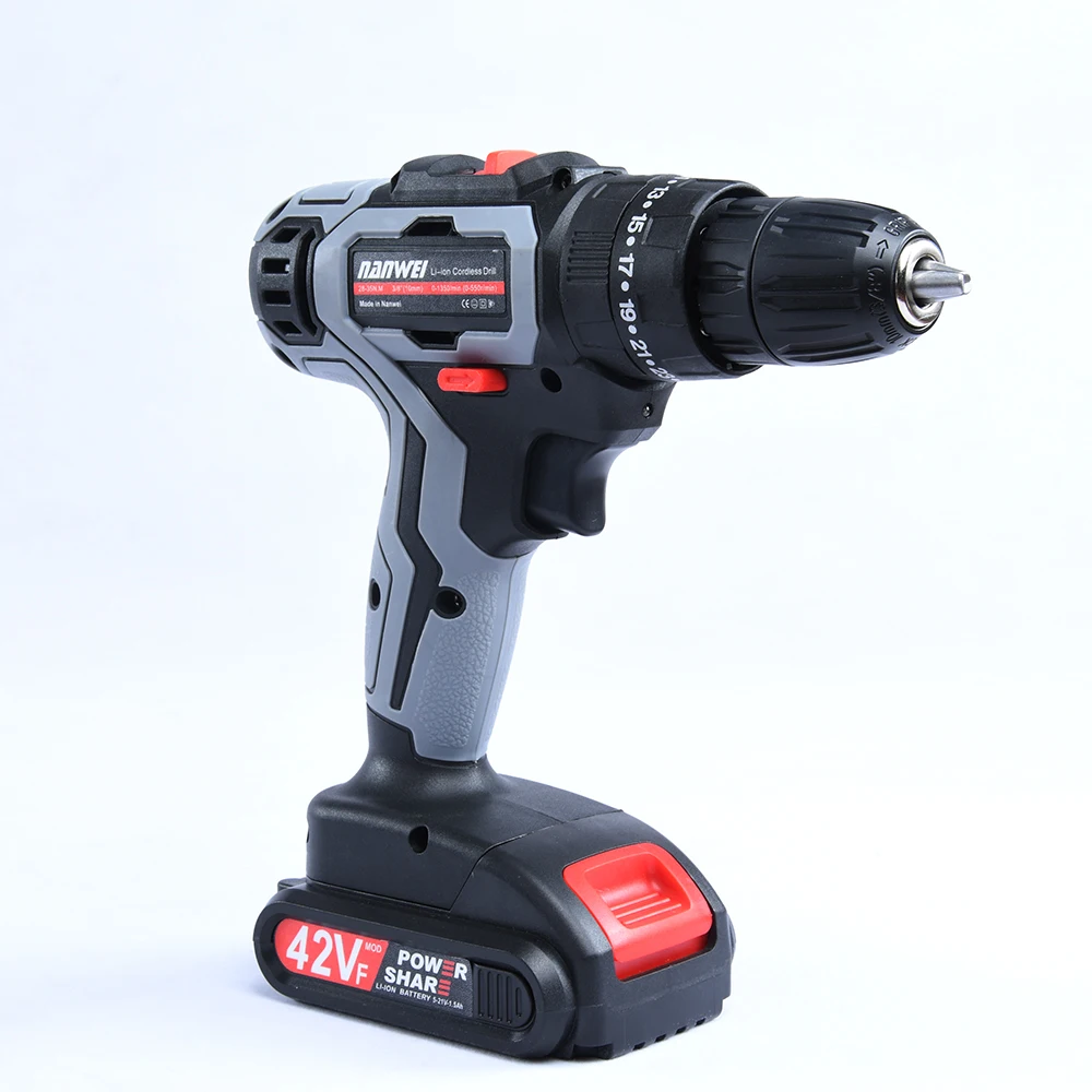 Ударная дрель, миниатюрная беспроводная ручная дрель, литий-ионный аккумулятор, 21 в