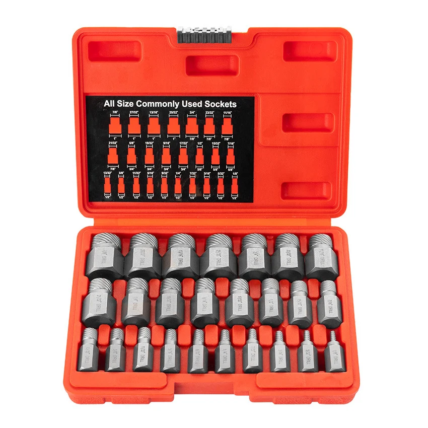 25PCS Damaged Bolt Nut Screw Remover Extractor Screw And Nut Extractor Broken Screw Extractor Set Remove Tool Set