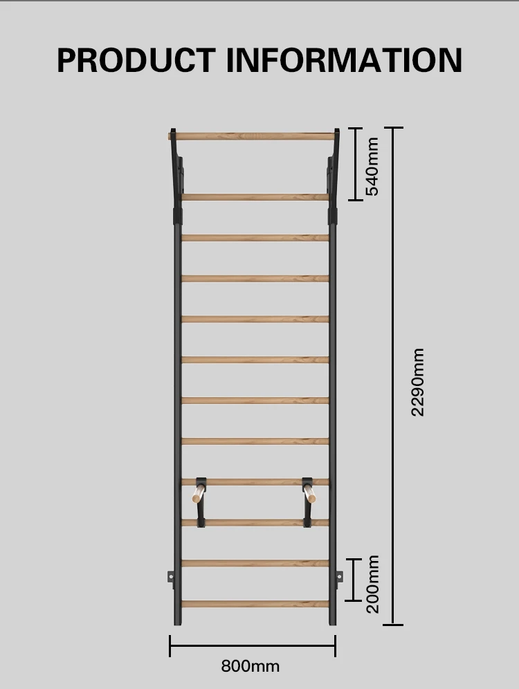 Commercial Gym Natural push up Stall Bars Gym Climbing  Ladders pilates Swedish ladder